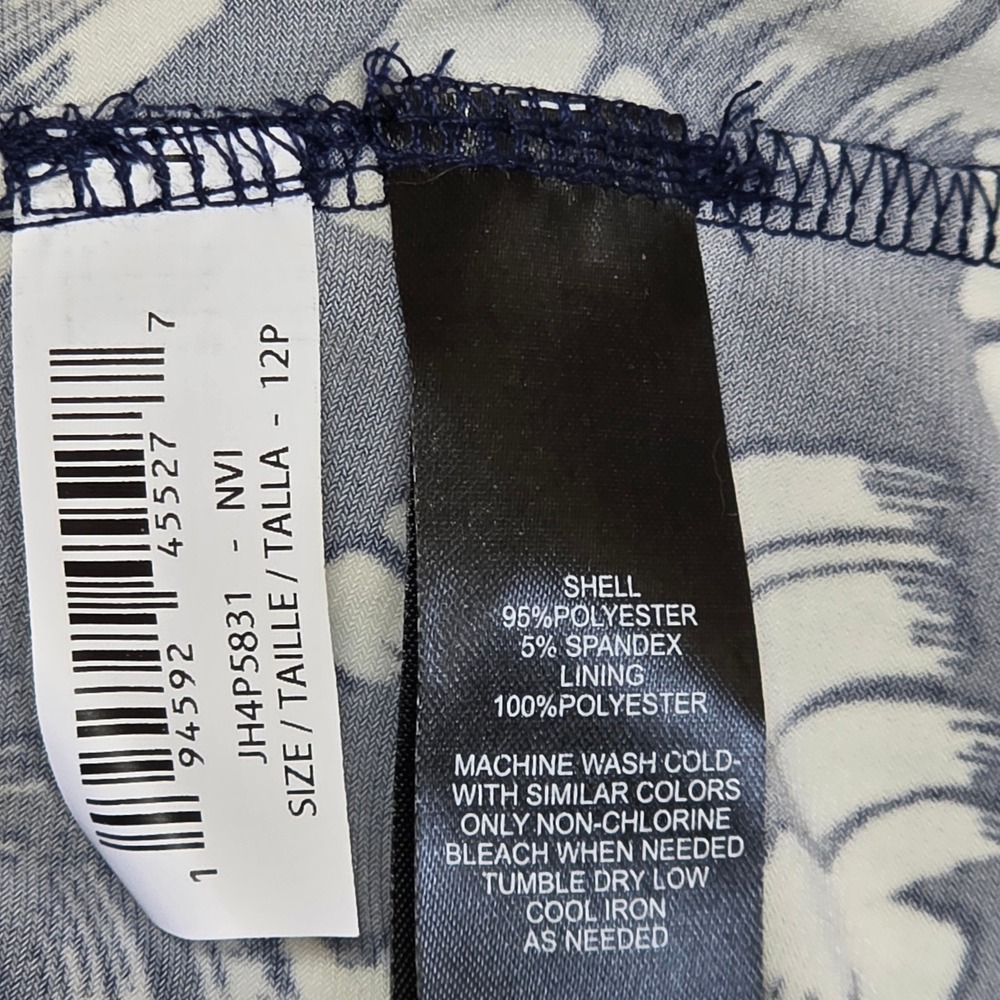 Jessica Howard Navy White Abstract Print Maxi Dress V-Neck Knot Front 12P
394 - Picture 5 of 7